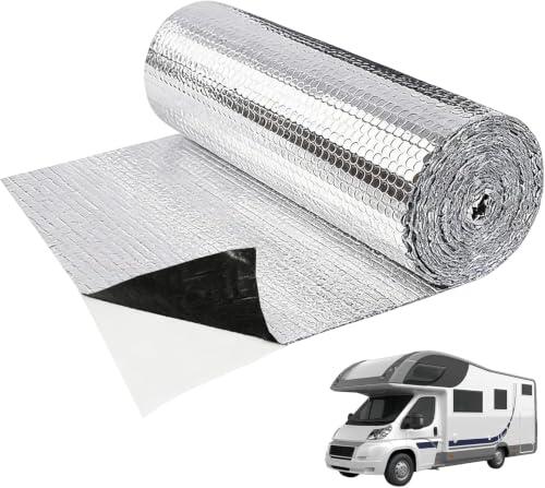 Lámina autoadhesiva de aluminio para coche, 40 cm x 5 m, aislamiento | Inodoro y duradero: sin betún, resistente a la corrosión, sin burbujas. Ideal para techo de coche, etc.
