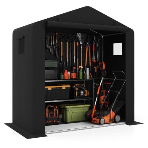 Solución de almacenamiento exterior: análisis completo del cobertizo COSTWAY negro de 190 cm