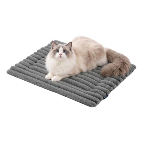 76 x 51 cm Colchón para Mascotas,Cama paragatos,Cama Cuadrada de Felpa paragatos,Manta Reversible para Mascotas,Mantaparagatos, Adecuado paragatos,Resistente al frío, Gris Claro