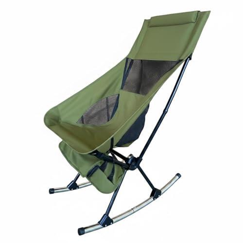 Milageto Silla Mecedora Plegable Tumbona Reclinable Exterior Asiento Portátil con Rieles Curvos y Respaldo de Malla Soporte hasta 120 Kg y, Color to 2