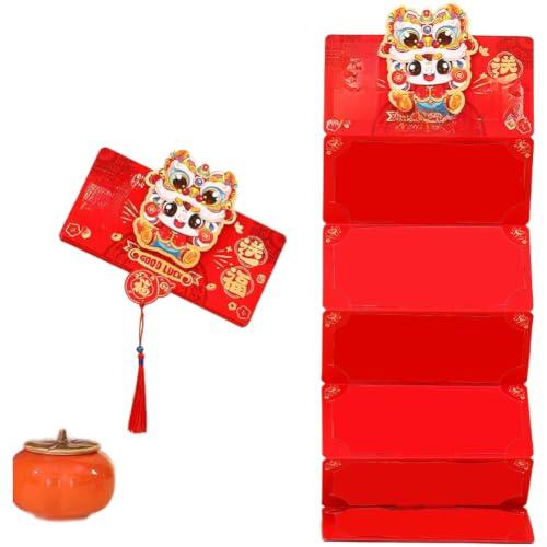 2026 para Año Nuevo lunar para sobres rojos, diseño de caballo para zodiaco, paquetes Hong Bao en relieve dorado, plegable, tradicional, Lai See para boda, regalos de cumpleaños, 17 x 9 cm (A)