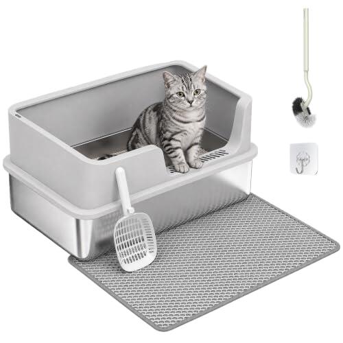 Análisis y Características del Arenero para Gatos de Acero Inoxidable XL de PawHut
