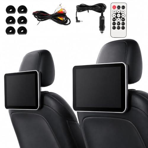 LISTaRSw TV Portátil Coche 10.1" Monitor Reposacabezas Vídeo 4K 2PCS
