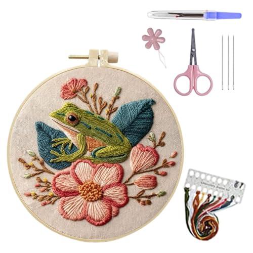 Manualidades Creativas: Kit de Bordado DIY de Rana y Serpiente para Todas las Edades