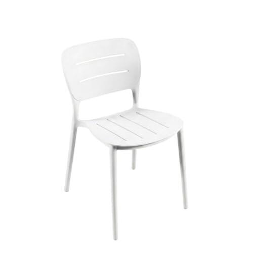 Silla de Exterior apilable sin Brazos Blanco 43 x 54 x 78,5 cm - Pack 2 Unidades