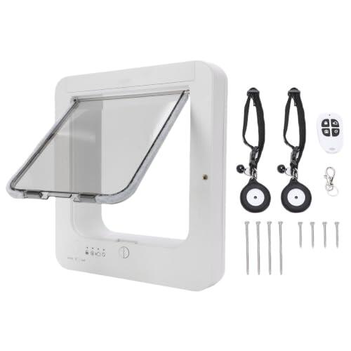 Puerta Inteligente para Gatos, trampilla para Gatos con Microchip | 10,24 x 11,61 pulgadas Sensor automático, entrada activada por collar de puerta para mascotas con control remoto
