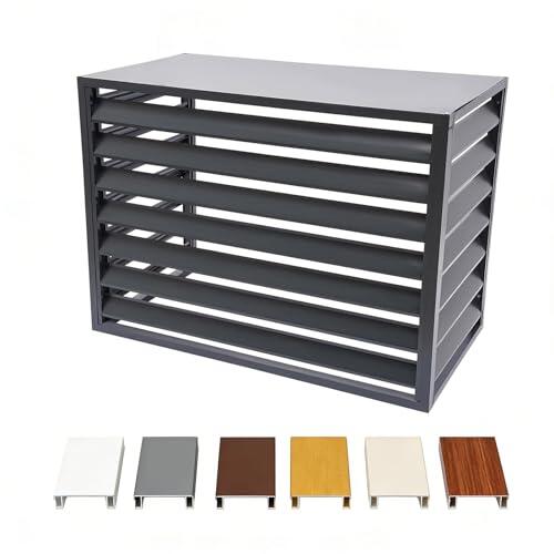 PBMDUHX Cubre Aire Acondicionado， Exterior Resistente Aire Acondicionado， Exterior Aluminio Persiana Cubierta Rejilla Anticorrosión Reducción Ruido Soporte Flores Protección Climática Extremas