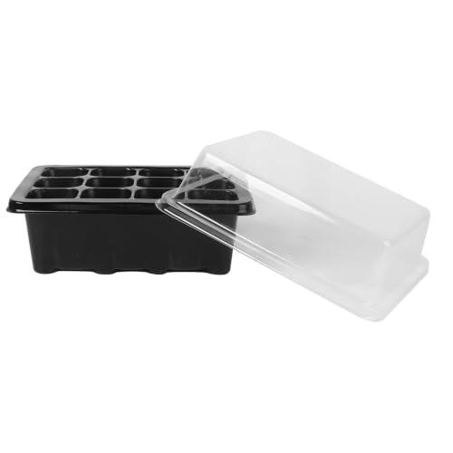 Cultiva tus propios brotes y bonsáis en casa con la bandeja de germinación VICASKY de 12 cavidades en color negro.
