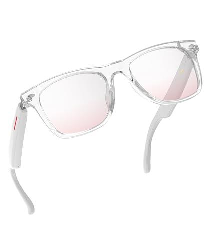 Smart Glasses E13V_HP - Gafas de audio Bluetooth para hombre y mujer | Micrófono estéreo dual abierto integrado y altavoz, gafas de sol con filtro de luz azul y lentes polarizadas de protección UV