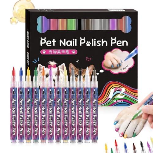 Rotuladores para Uñas de Perro 12 Piezas Rotuladores Impermeables para Uñas