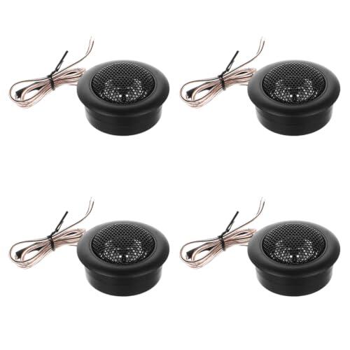 SHINEOFI 4 Piezas Tweeter Cúpula Coche Ma 260 Empotrado Negro Estéreo Audio | 2,17 x 2,17 x 0,87 in, plástico y titanio, agudos nítidos, salida estable, montaje superficial, para puertas, rejillas