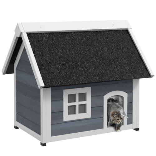 El refugio definitivo para tu felino: Casa de madera PawHut