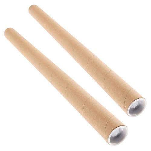 TIKODIDA 2 Piezas Tubo Carton Redondo de Papel Kraft para Envíos y Planos