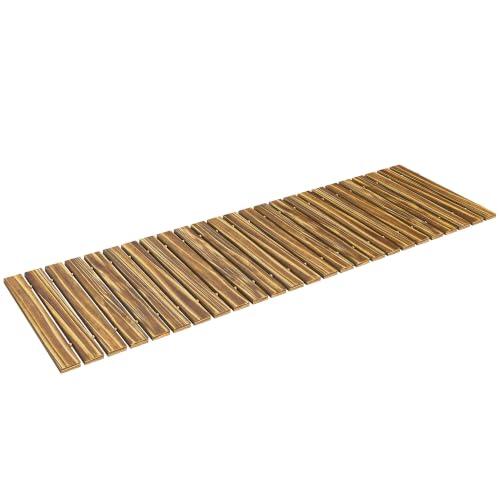 Transforma tu jardín con el práctico camino de madera enrollable Outsunny