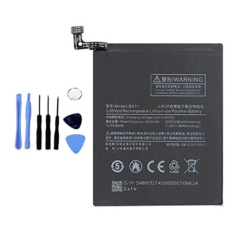 ELLENNE Batería para Xiaomi Redmi Note 5A | Mi 5X | A5 | BN31+ Herramientas