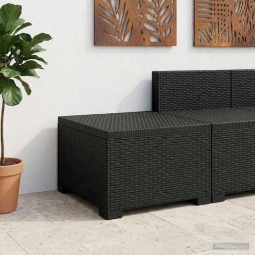 Genérico Sillón Individual de Jardín Apariencia de Ratan PP,Mobiliario,Asientos de jardín,Sofás modulares de Exterior,55 x 55 x 39 cm-8011756