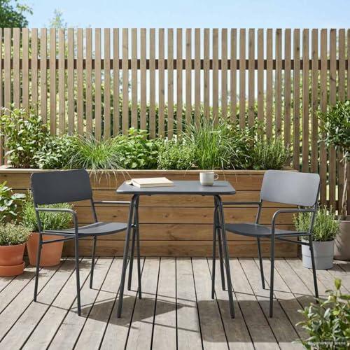 Genérico Sillas de jardín 2 uds. Antracita Acero,Mobiliario,Asientos de jardín,Sillas de jardín,51 x 55 x 81 cm-42025097