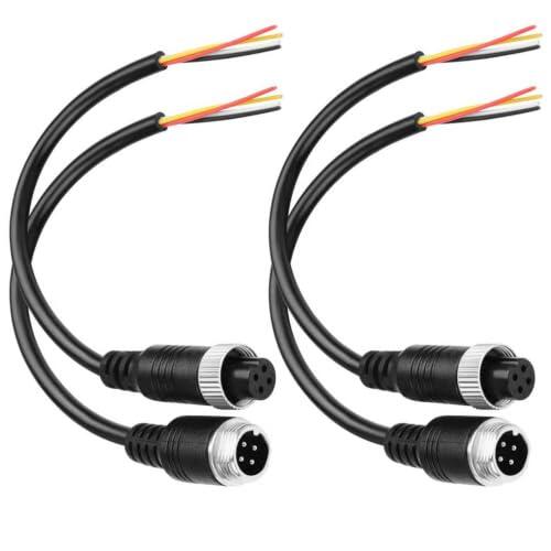 Hsupez 2 pares M12 de 4 pines macho y hembra con cable, 20 cm, extremos