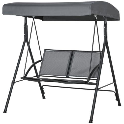 Outsunny Columpio de Jardín Exterior de 2 Plazas 140x118x162 cm Gris Oscuro