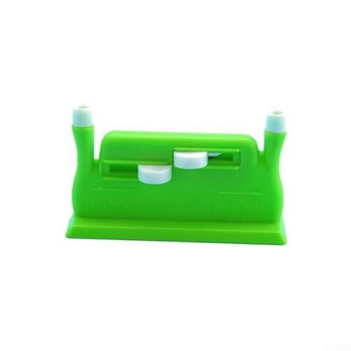 Enhebrador de agujas de coser a mano con guía de alambre, naranja y verde