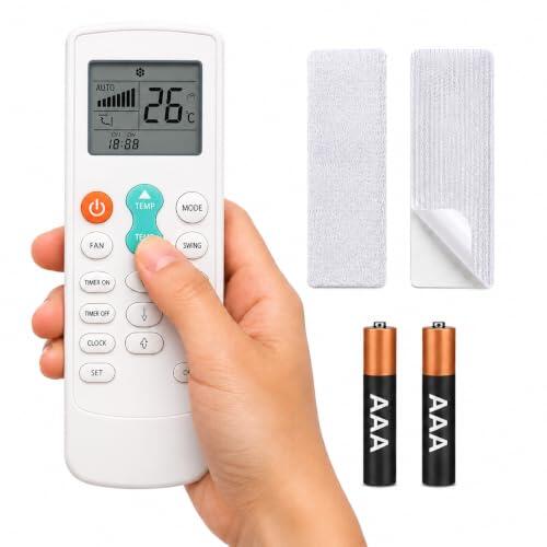 Mando Aire Acondicionado Compatible con SAUNIER Duval + Soporte + Pilas – Mando a Distancia para Aire de reemplazo para SAUNIER Duval – Incluye Pilas y Soporte.