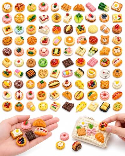 LEPJOS 80 Piezas Miniaturas Comida Resina, Set Alimentos Realistas para Casa Miniatura, Decoración y Dioramas