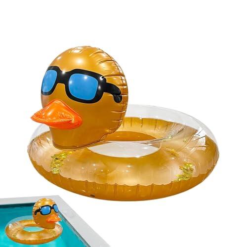 Brilla en el agua: El flotador dorado con lentejuelas que redefine tus días de verano