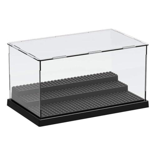 Neuytiky Vitrina Acrílica para Minifiguras,Expositor Metacrilato (negro1) | Caja de Exhibición Apilable de 3 Niveles,Ideal para Juguetes y Coleccionables
