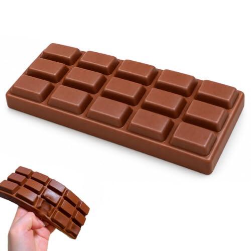 Juguete Apretar Chocolate, Barra Chocolate Juguete Antiestres | Crecimiento Lento de Material PU para Oficina y Escuela para Aliviar la Ansiedad y Descomprimir