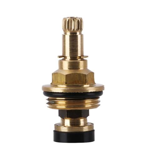 LatoYard G1/2 - Bobina de latón de apertura lenta de 20 dientes para grifos de agua fría y caliente BSP, pieza de repuesto de válvula duradera para fregaderos de baño y cocina