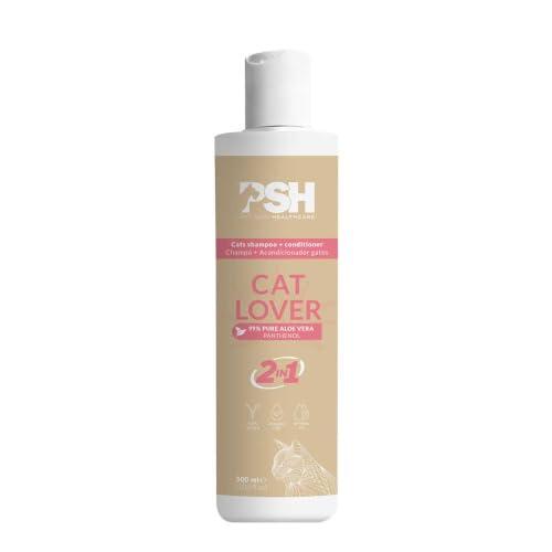PSH Cat Lover - Champú con Acondicionador para Gatos Hidratante y Desenredante 2 en 1 - Cuidado Diario - Limpia, Nutre y Aporta Suavidad y Brillo - Todo Tipo de Pelo - Vegano - 300 ml
