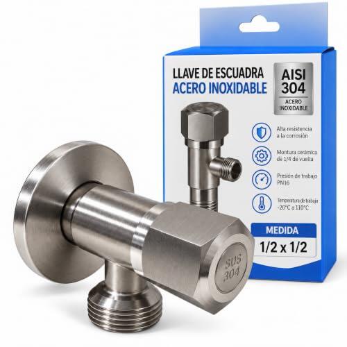 Llave de Escuadra FLUVIA AISI 304: Eficiencia y Resistencia en Acero Inoxidable