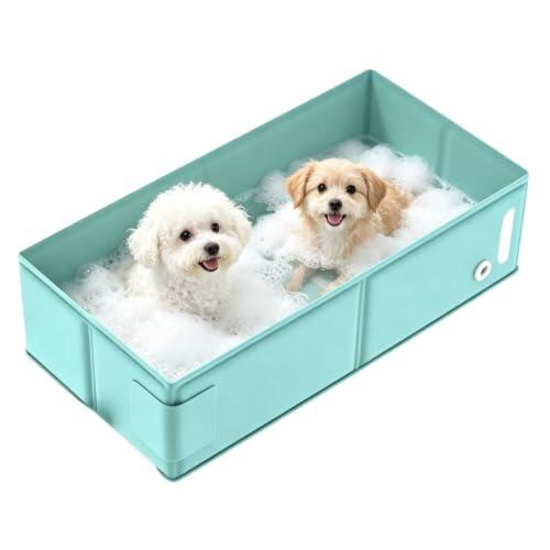 Piscina Plegable para Perros Bañera Cuadrada Plegable Portátil