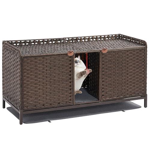 Soluciones de diseño para felinos: el mueble arenero doble que optimiza el espacio