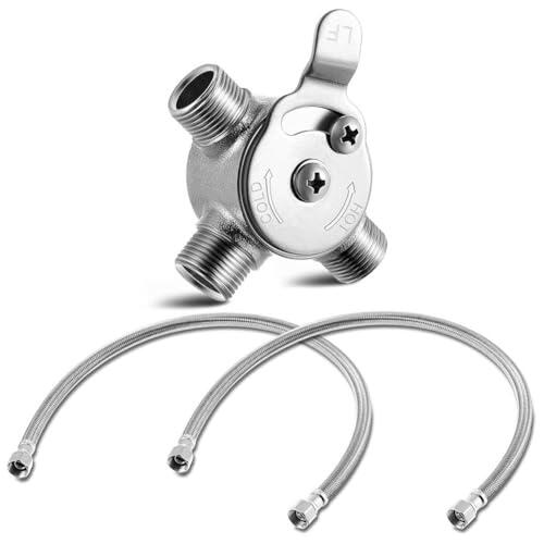 FACAIIO Válvula mezcladora manual de agua fría y caliente de latón, 1 cm