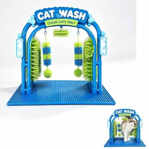 Estación de aseo para gatos, mesa de baño para mascotas, cepillo de peine | El juguete de lavado para gatos, rascador de lavado de coche, herramienta de aseo recogedor de pelo, fácil de usar para la