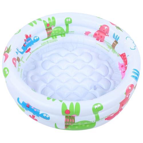 Luocute Piscina Inflable de Dinosaurio para Niños Pequeños con Suelo Suave | Piscina redonda para bebés, juego acuático portátil de verano, uso de caja de con piscina de bolas, espacio de juego para