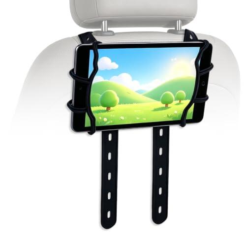 Gosknor Soporte Tableta Coche, Soporte Reposacabezas Coche para iPad | Soporte Tableta con Diseño Antideslizante y Antirreflejos Compatible con Dispositivos 19,05- 32,76cm para Apple iPad y Kindle