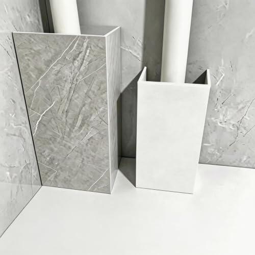 Cubierta para Tuberías en U/L, PVC Decorativo y Resistente | Para Cocina, Baño, Balcón y Salón, Impermeable, Antihumedad, Fácil de Instalar, Personalizable, Interior y Exterior