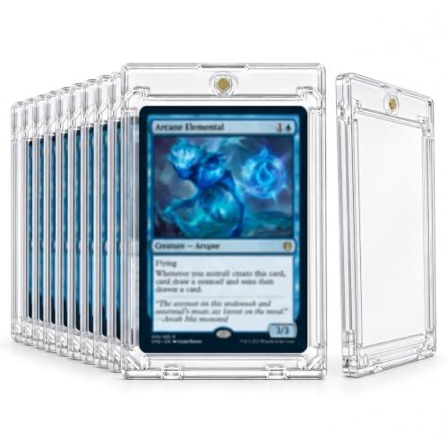 Carehabi Toploader Lote de 10 Fundas para Cartas Estándar Magnético | Transparente Grosor Regular Fundas para Cartas Aptas para Cartas Deportivas, Cartas Coleccionables, MTG, Pokemon Magic
