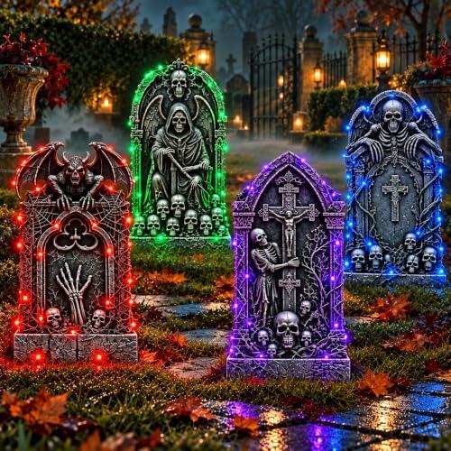 Transforma tu jardín en un cementerio realista con estas lápidas decorativas de Halloween