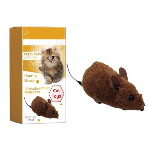 Juguete eléctrico para gatos con mando a distancia y chirrido | Accesorio para mascotas, ratón eléctrico para gatos, juguete con mando a distancia, sonido chirriante, práctico y estable