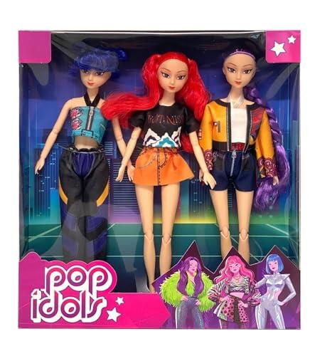 Juego de 3 muñecas K pop Idols Stars Rumi Mira Zoey H 30 cm | Personajes Anime Colección Completa Fashion Dolls para niñas + Gadget K pop Girls Mystery super suave antiestrés