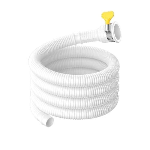 Ctyjia 1 Pieza 4 m Tubo de Drenaje para Aire Acondicionado, Blanco | Manguera de Desagüe para Aire Acondicionado, con Adaptador de Goma Recortable y Abrazadera de Conexión, Blanco