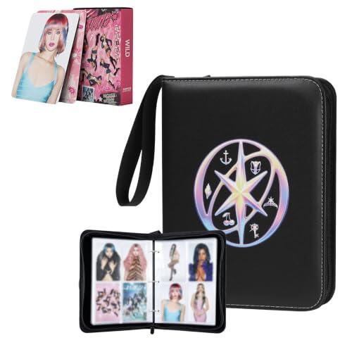 Kat-seye Photocards Binder con 55Pcs Lomo Tarjetas A | Tarjeta portátil Ablum 4 bolsillo cabe 400 tarjetas con 50 mangas extraíbles para regalo cumpleaños Kat-seye Merch