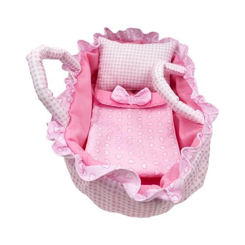 Cesta de cama para muñecas de 30 cm con almohada, A, E | Ropa de cama cómoda con almohada y manta adjuntas para juegos de rol y desarrollo de habilidades, decoración de la