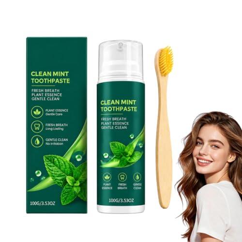 Pasta de dientes blanqueadora profunda con esencia vegetal, eliminación suave de manchas para blanquear los dientes, aliento fresco, sin flúor, almidón del esmalte dental, cuidado bucal para adultos