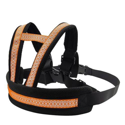 Cinturón de seguridad para moto, ajustable, con cinturón reflectante, adecuado para niños de 2 a 12 años (naranja, talla única)