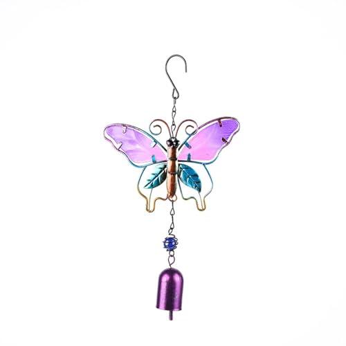 Armonía y Estética: Carillón de Viento Metálico con Diseño de Mariposa