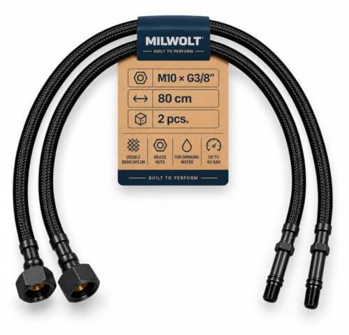 Todo lo que debes saber sobre el latiguillo flexible Milwolt M10 x 3/8" negro de 80 cm